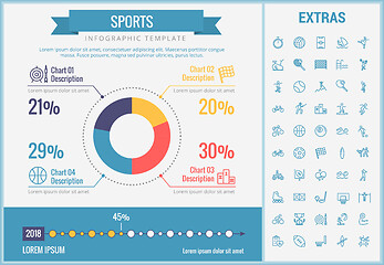 Image showing Sports infographic template, elements and icons.