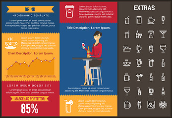 Image showing Drink infographic template, elements and icons.