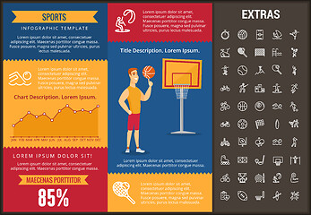 Image showing Sports infographic template, elements and icons.