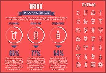 Image showing Drink infographic template, elements and icons.