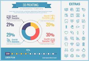 Image showing 3D printing infographic template and elements.