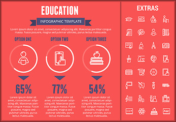 Image showing Education infographic template, elements and icons