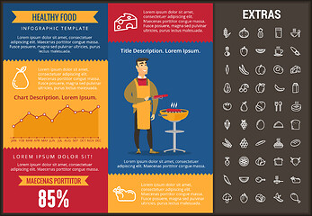 Image showing Healthy food infographic template, elements, icons