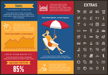 Image showing Travel infographic template, elements and icons.