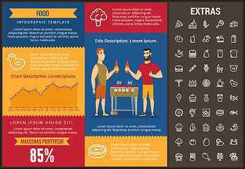 Image showing Food infographic template, elements and icons.