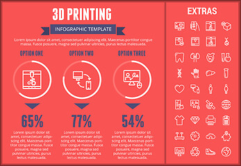 Image showing 3D printing infographic template and elements.