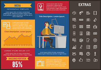 Image showing Media infographic template, elements and icons.