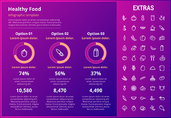 Image showing Healthy food infographic template, elements, icons