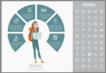 Image showing Travel infographic template, elements and icons.
