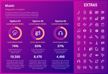 Image showing Music infographic template, elements and icons.