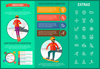 Image showing Winter sport infographic template, elements, icons