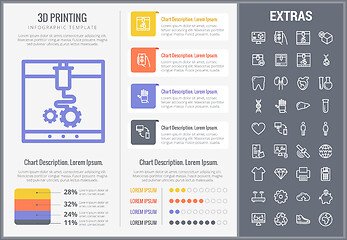 Image showing 3D printing infographic template and elements.