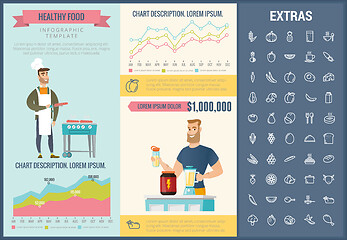 Image showing Healthy food infographic template, elements, icons