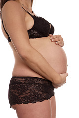 Image showing Hand halten schwanger Bauch | hand hold pregnant belly