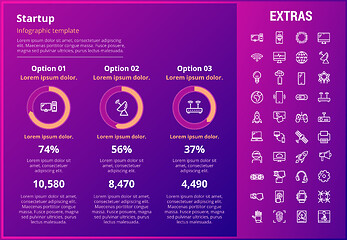 Image showing Startup infographic template, elements and icons.