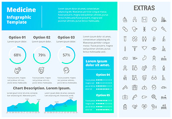 Image showing Medicine infographic template, elements and icons.