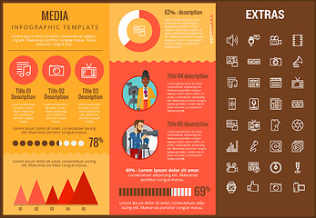 Image showing Media infographic template, elements and icons.