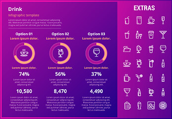 Image showing Drink infographic template, elements and icons.