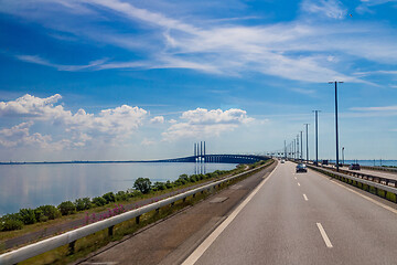 Image showing Traffic on the  bridge in Denmark