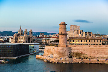 Image showing Saint Jean Castle and Cathedral de la Major  in Marseille