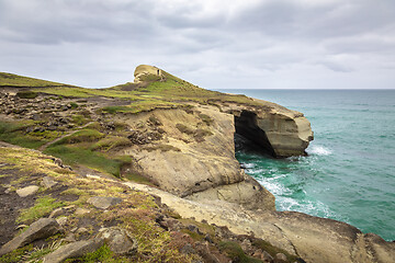 Image showing Tunnel Beach New Zealand