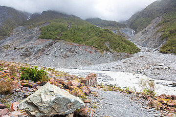 Image showing Riverbed of the Franz Josef Glacier, New Zealand