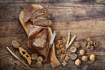 Image showing Healthy Fig and Walnut Rye Bread