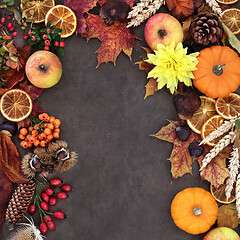 Image showing Autumn Harvest Festival Background Border