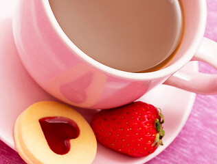 Image showing Heart Cookie Coffee Means Bickies Valentines And Cracker 