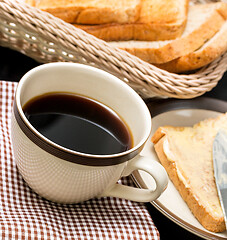 Image showing Morning Black Coffee Means Drink Beverages And Drinks 