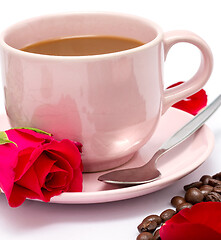 Image showing Cup Fresh Coffee Means Hot Drink And Decaf 