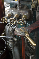 Image showing Cockpit of steam engine