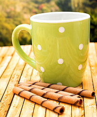 Image showing Coffee Break Biscuits Shows Caffeine Cafeteria And Delicious 