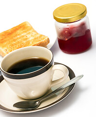 Image showing Toast And Coffee Represents Fruit Preserves And Bread 