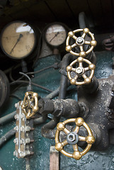 Image showing Interior of old steam engine