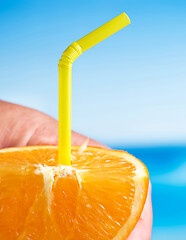 Image showing Fresh Orange Juice Means Tropical Fruit And Beverage