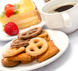 Image showing Delicious Coffee Cake Shows Cafeteria Desserts And Cakes 