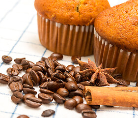 Image showing Muffin Cakes Represents Roast Coffee And Caffeine 