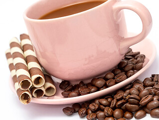 Image showing Coffee Beans Beverage Means Refreshment Decaf And Roasted 