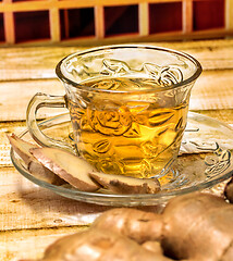 Image showing Refreshing Ginger Tea Means Spice Natural And Beverage 