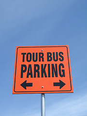 Image showing tour bus parking sign