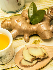 Image showing Outdoor Ginger Tea Shows Beverages Refreshment And Organic 