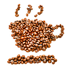 Image showing Coffee Cup Beans Indicates Hot Drink And Brown 