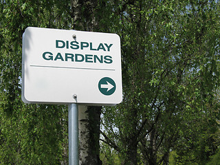 Image showing display gardens sign