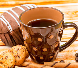 Image showing Coffee Biscuits Break Represents Coffees Barista And Brew 