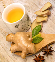 Image showing Japanese Ginger Tea Shows Natural Spice And Refreshed 