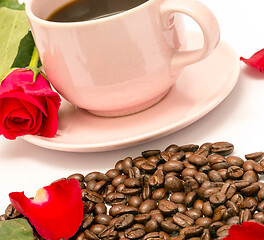 Image showing Fresh Coffee Beverage Represents Bean Decaf And Cup 