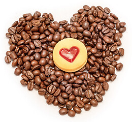 Image showing Coffee And Beans Indicates Break Refreshment And Brown 