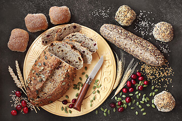 Image showing Healthy Rye Bread and Seeded Rolls