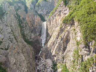 Image showing Waterfall Boka in Triglav National Park , Slovenia, Bovec, Europe